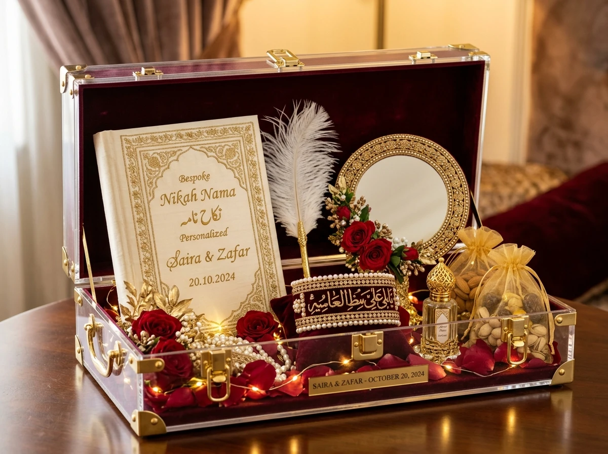 Luxury Acrylic Trunk Bridal Keepsake Hamper